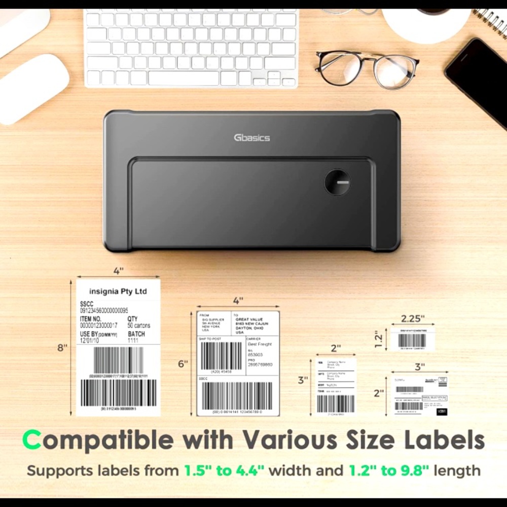 Gbasics Inkless Shipping Label Printer NEW
